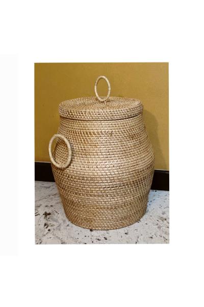 Multipurpose Cane Prema storage basket with Lid